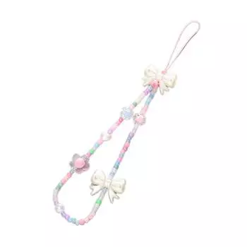 Heart Cute Heart Beaded Phone Chain Bowknot Bowknot Pearl Beaded Chain Girl Gift D