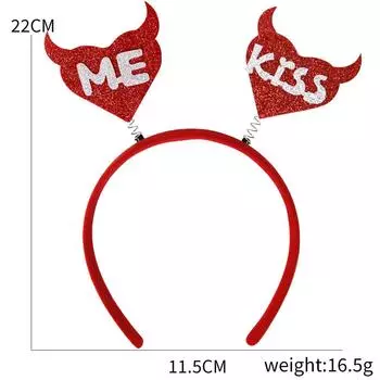 Heart Day Headband Hair Hoop Valentines Day Headdress Love Headbands Women Red Boppers Head Wedding Party Hair Accessories