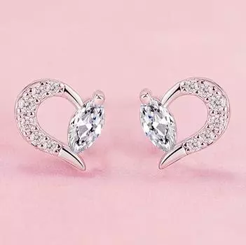 Украшения для ушей в форме сердца Модные серьги Женственность Любовь Простые серьги