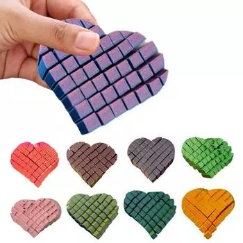 Heart Fidget Toy 3D Printed Pixel Heart Sensory Toy Portable Stress Relief красный