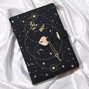 Heart Key Lock A5 Notebook With Lock Diary Book Travelers Journal Password Notebook Student