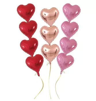 Сердце Большой алюминиевый шар 45 см Цвет и день рождения Свадебное украшение Красный Розовый [Магазин воздушных шаров] (Выберите количество) День святого Валентина и (30 штук)