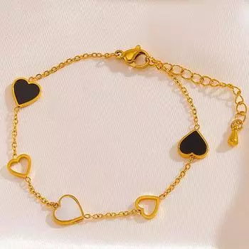 Heart Love Charm Bracelet For Women Girl New Trend Bangles Stainless Steel Jewelry Birthday Gift Party