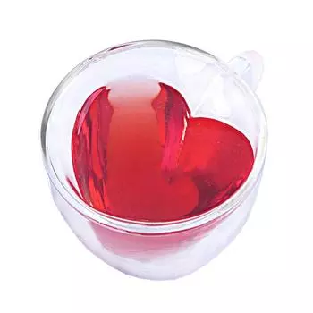 Heart Love Shaped Heat-Resisting Double Wall Glass Mug 180ml/240ml Drinkware Tea Beer Mug Juice Cup Coffee Cups Mug Gift other