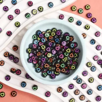 Бусины с узором в виде сердца, модные спейсеры, изготовление ювелирных изделий, браслет 6,5 мм, материалы для самостоятельного изготовления, брелок, 50 шт., аксессуары, ожерелье, акриловые серьги, плоские круглые 12