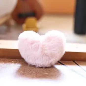 Heart Pendant Design Plush Stuffed Keychain Ultra Soft Pp Cotton For Gift Girls