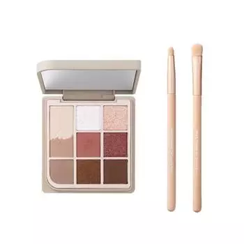 HEART PERCENT Dote On Mood Палетка для глаз + набор кистей Duo 3items 01 ROSE FACETS