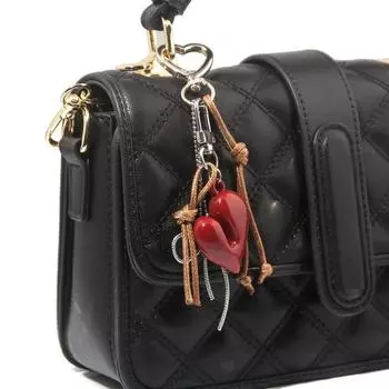 Heart Shape Bow Tie Keychain Pendant Lightweight Bag Charm Suitcase Backpack Wallet Keyring Fashion Accessory