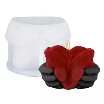 Heart Shape Hand Holding Heart Mold Reusable DIY Soap Mold Handmade Love Candle Mold Wedding Style B
