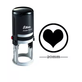 HEART SHAPE Round Self Inking Rubber Stamp Shiny Mini Round Stamper 20mm Teachers Impression Area: 20 mm чёрный