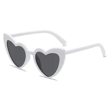 Heart Shape Sunglasses Fashion Novelty UV Protection Trendy Shades Party Photography Glasses Men Women белый