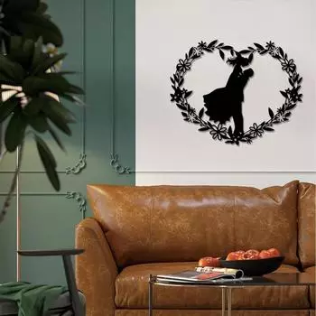 Heart-Shaped Couple Wall Sign Metal Wall Art Ornament Aesthetic Retro Backyard Decoration Stylish Metal Wall Hanging чёрный