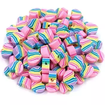 В форме сердца DIY Материал Бусины Мягкая Керамика Творческие Украшения 10 шт Любовь Смешанные Бусины для Изготовления Ювелирных Изделий темно-фиолетового