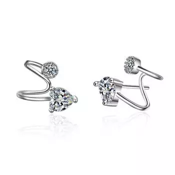 Heart-shaped Earrings Cute Fashion Zirconia Sparkling Classic Stud Earrings for Women Dazzling Female Elegant Accessories Timeless Jewelry