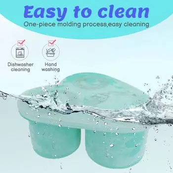 Heart Shaped Ice Tray with Lid Silicone Ice Mold for Freezer Stackable Hollow Ice Cubes Maker