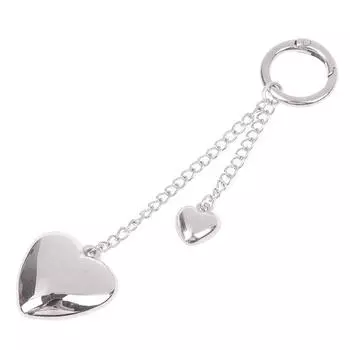 Брелок в форме сердца, рюкзаки, кулон, сердечко, подвеска, бусины своими руками, цепочка, брелки, держатель ключей, подарок для девочек и женщин серебряный