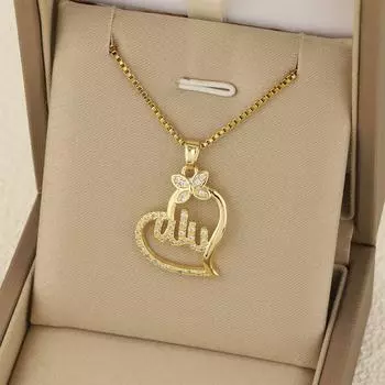 Heart shaped pendant, heart-shaped necklace, water drop collarbone chain