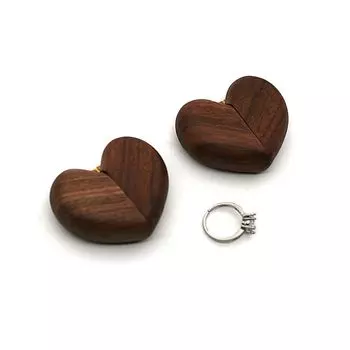 Heart Shaped Proposal Ring Case Single Slot Ring Holder Vintage Jewelry Organizer Box Wedding Heart Shaped