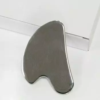 Heart Shaped Stainless Steel Scraping Board for Facial Muscle Massage Tissue Therapy Skincare Tools to Promote Blood Circulation серебряный