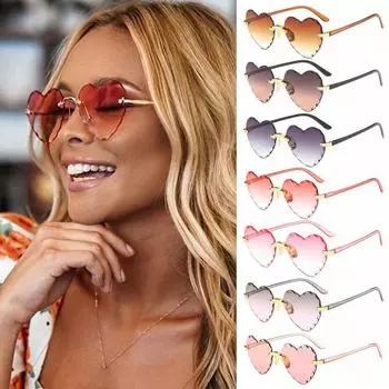 Heart Shaped Sunglasses Women Fashion Gradient Love Heart Sun Glasses UV400 Shades Summer Trendy Party Cosplay Eyewear