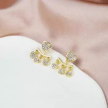 Серьги-кисточки в форме сердца, простые и универсальные для повседневного ношения золотой