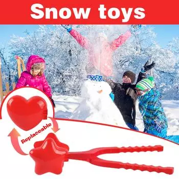 Heart Snowball Maker Winter Plastic Snowball Maker Clip Kids Outdoor Toys