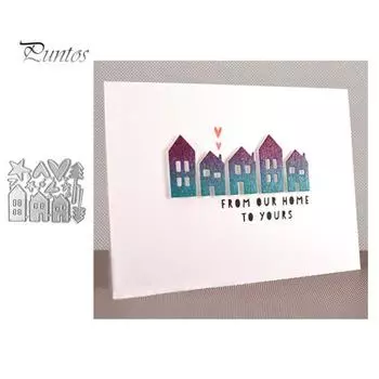 Трафарет для резки металла в виде сердца, звезды, дома, DIY, тиснение, бумажные открытки, декор серебряный