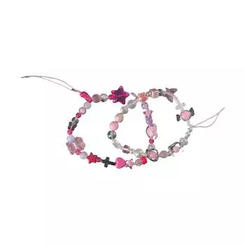 Heart Star Y2k Phone Lanyard Sweet Cool Phone Pendant Lovely Cool Girl Phone Chain Bag розовый