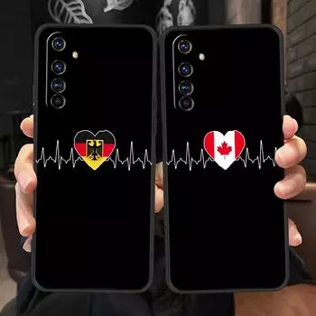 Heartbeat Flag China Love Line для Realme GT Neo 2 3 Чехол для телефона Realme 9 8 5G 7 6 GT2 Pro Plus 9i 8i C21Y C3 C11 C25 C35 Чехол Realme 8 5G