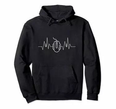 Heartbeat Gaming Gamer Mouse Pulse ECG Hoodie