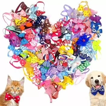 HEARTST Pet Trimming Ribbon Adjustable Dog Bow Tie Collar Pet Choker for Small Dogs Neck Circumference with Bow Tie Bowtie Tie Party Grooming