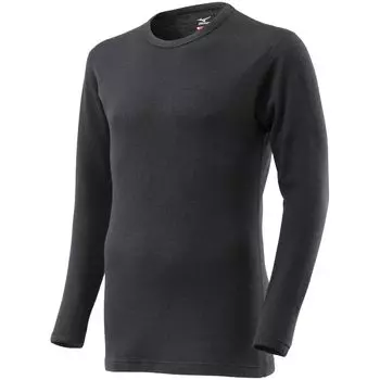 Heat generating material inner breath thermo underwear thick wool for extremely cold crew neck long sleeve shirt made in Japan C2JAA601 Black LL