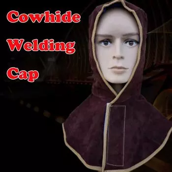 Heat Insulation Leather Helmet Mask Windproof Protective Mask Portable Safety Work Wear Welder 1 Pc