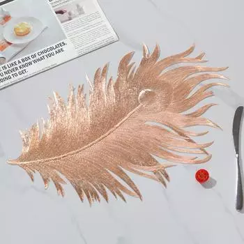 Heat-Resistant Placemat Washable PVC Table Mats New Insulation Place Mats розового золота