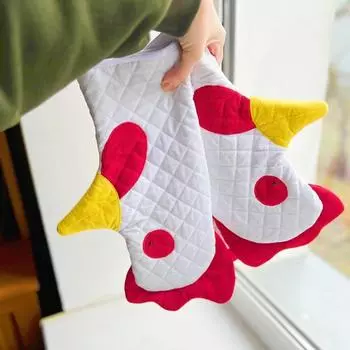 Heat Resistant Rooster Trim Oven Mitts Anti-Scalding Kitchen Gloves Baking Gloves Hot Bowl Oven Mitt