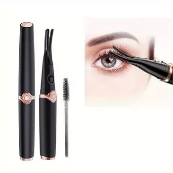 Щипцы для завивки ресниц с подогревом и зажимом, перезаряжаемые щипцы для завивки ресниц, долговечный косметический инструмент с естественным изгибом для наращивания ресниц