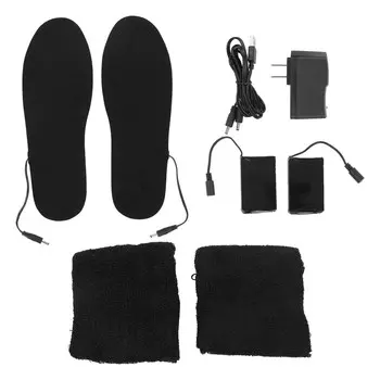 Heated Insoles Soft Warm Breathable Cuttable Electric Heating Insoles with USB Rechargeable Battery