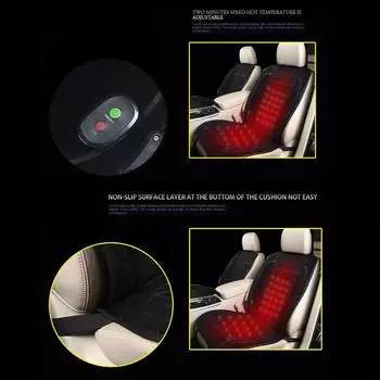 Heated Seat Cover 12V Heating Car Seat Cushion Car Heated Seat Covers Fast Heating Winter Warm Seat For Cold Weather And Winter чёрный