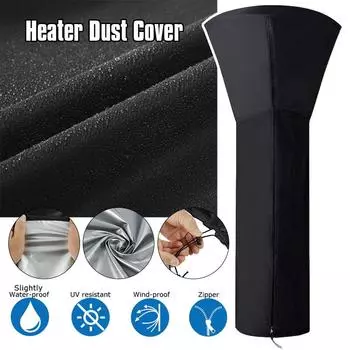 Heater Dust Cover Air Heater Cover 210D Oxford Cloth Fan Shape Heater Cover Waterproof Garden Courtyard Furniture Protector 221x85x48cm чёрный