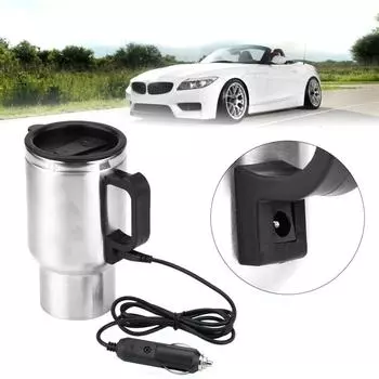 Heating Cup 12V Travel Stainless Steel Electric Mug Kettle Coffee Water