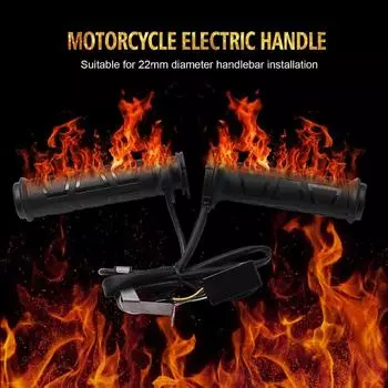 Heating Motorcycle Grips Electric Keep Warm Grips Scooter Moped Bar Hand Warmer Adjustable Hot Grip Handle Universal 22mm 1 Pair