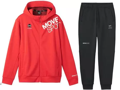 HeatNavi Tough Теплый комплект из верхней и нижней части свитера Alphabet RD01xBK00 Красный Меланж x [Move Sports] Куртка/штаны ST4FSW46M/ST4FPZ46M (JP, Джаспо, L, Черный)