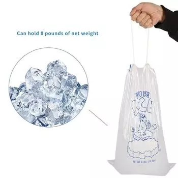 Heavy Duty Ice Bag Large Capacity Drawstring Design B