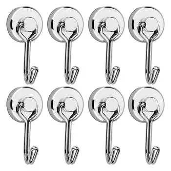 Heavy Duty Magnetic Hook Multi-Purpose Strong Neodymium Magnets Hooks For Home Kitchen Refrigerator Grill Key Cup Wreath Holder