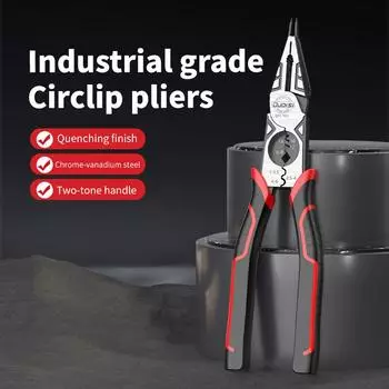Heavy-duty needle-nose pliers, durable stripping and screw holding function, with precision wire cutters and soft grip, professi