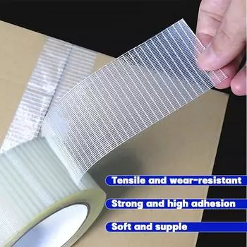 Heavy-duty Wear-resistant Fiberglass Adhesive Tape Strong Mesh Fiber Tape Lithium Battery Pack Insulation Wrap Fiberglass Tape