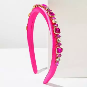 Heavy Industry Diamond Inlaid Sponge Fine Hair Headband For Women Exquisite And Versatile High-end Light Luxury Simple Hair Accessories One Size розы красного