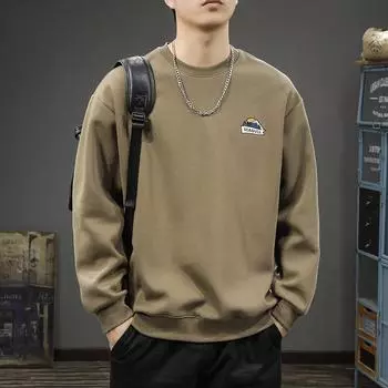 Heavy Round Neck Retro Sweater Men S Trend High-End Embroidered Top Loose Large Size Pullover M