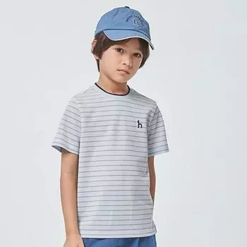 Hedge Kids Cool Piece Linen Stripe Tee Htm12tr13m Bu Blue/130