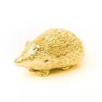 Hedgehog 22ct gold plated British made animal art figure collection (M size) золотой